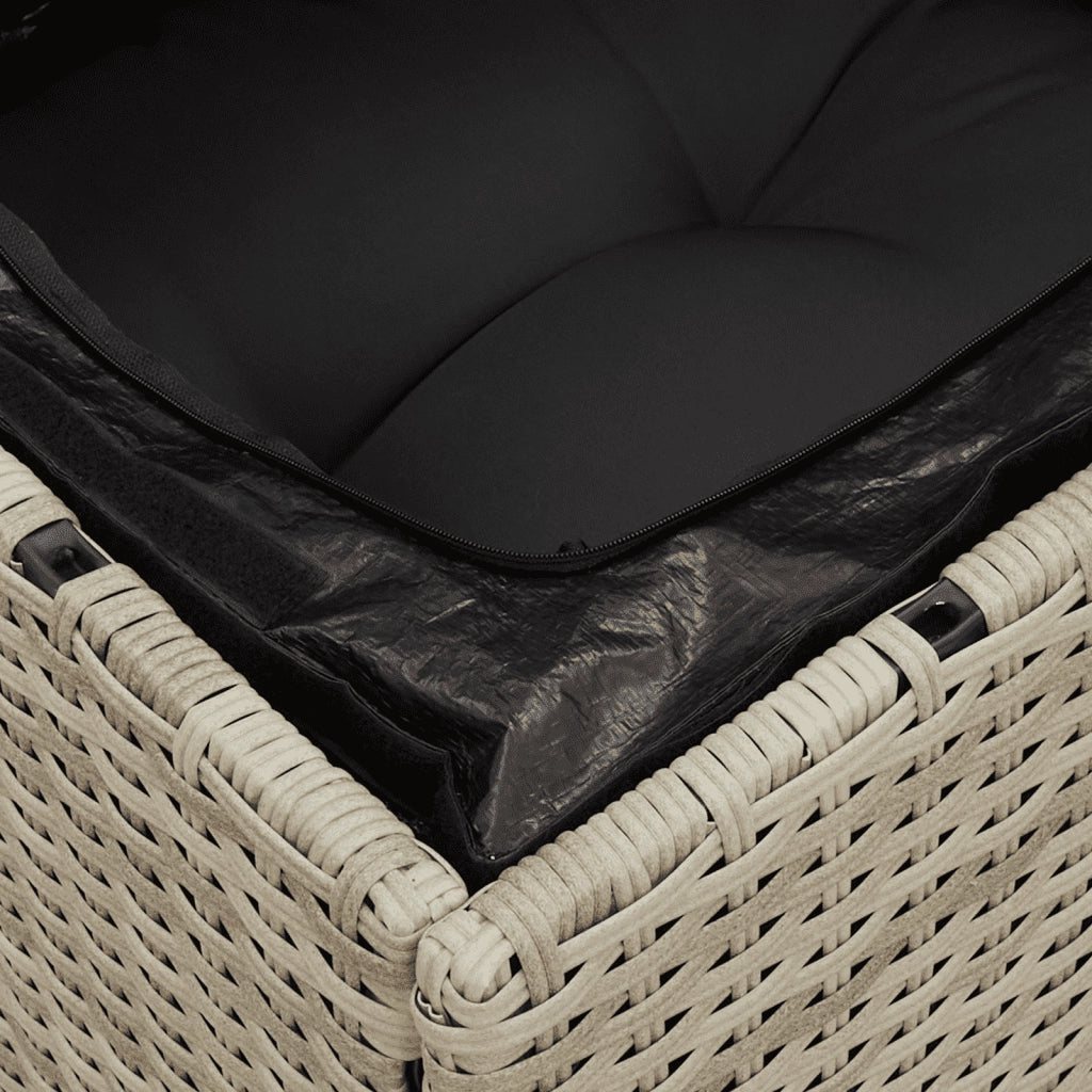 Set Divani da Giardino 7pz con Cuscini Grigio Chiaro Polyrattan 3249221