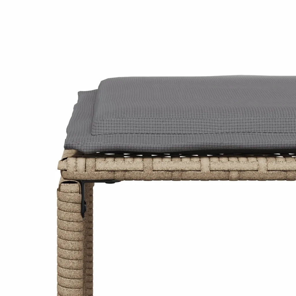 Set da Pranzo da Giardino 7 pz con Cuscini Beige in Polyrattan 369012