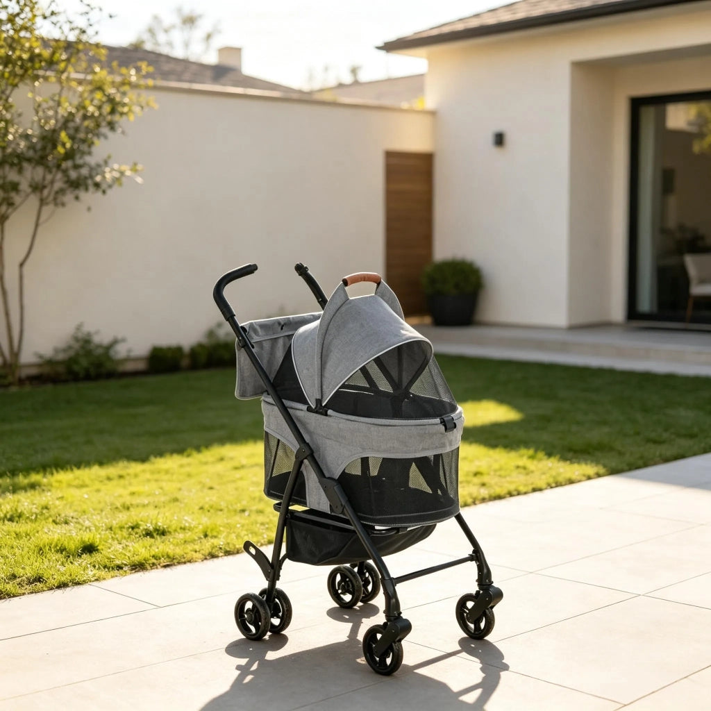 Carrello per cani 3 in 1 con pala pieghevole e rimovibile