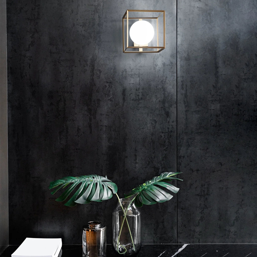 Applique Contemporanea Cube Metallo Oro 1 Luce G9
