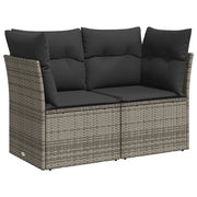 Divano da Giardino con Cuscini 2 Posti-Sofa da giardino Grigio in Polyrattan 937861