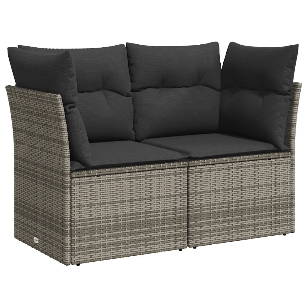 Divano da Giardino con Cuscini 2 Posti-Sofa da giardino Grigio in Polyrattan 937861