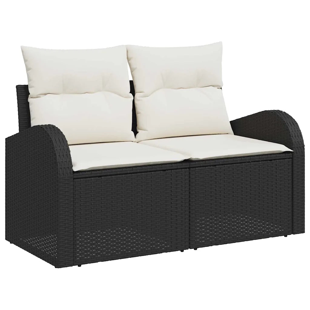 Set Divano da Giardino Nero 55 x 55 x 37 cm polyrattan 3345967