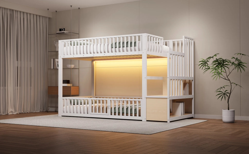 letto a castello mdf metallo bianco 90 x 200 cm