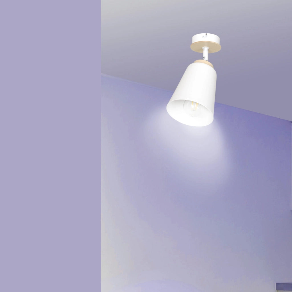 Emibig Atlas lampada soffitto bianca legno chiaro E27