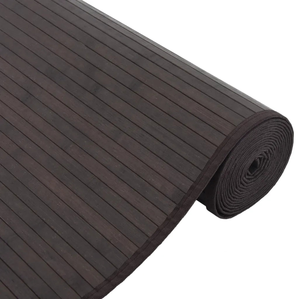 Tappeto Rettangolare Marrone Scuro 80x400 cm in Bambù 376923