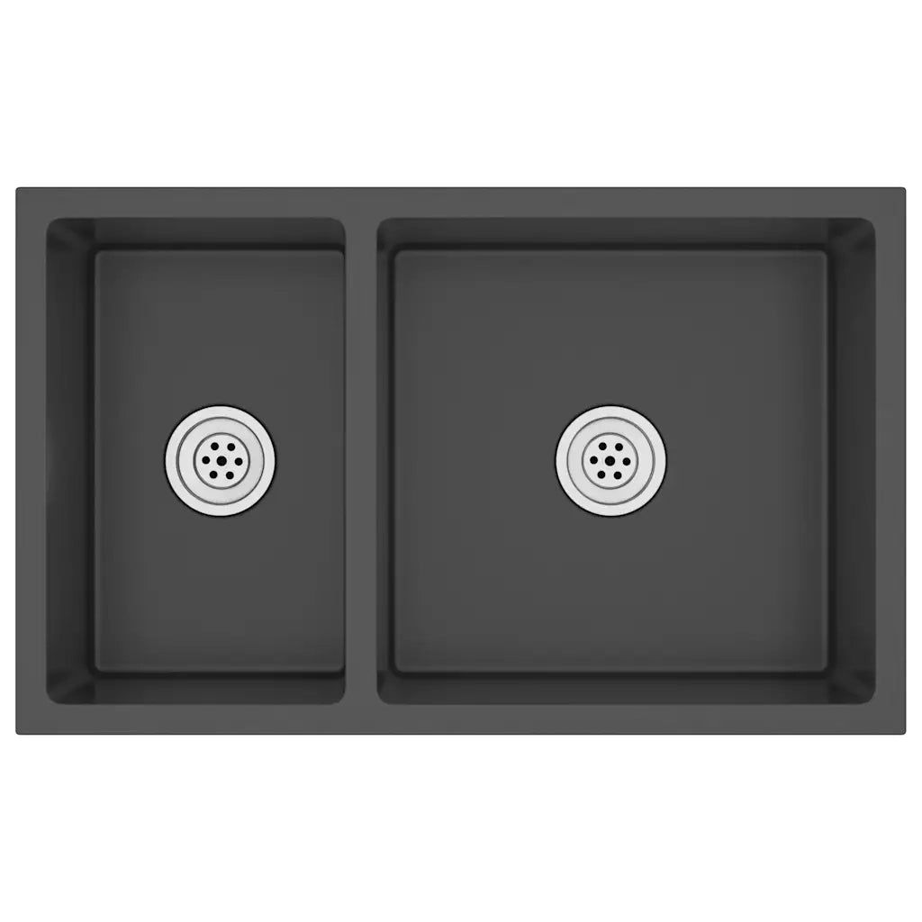 Lavello da Cucina Nero in Acciaio Inossidabile 51562