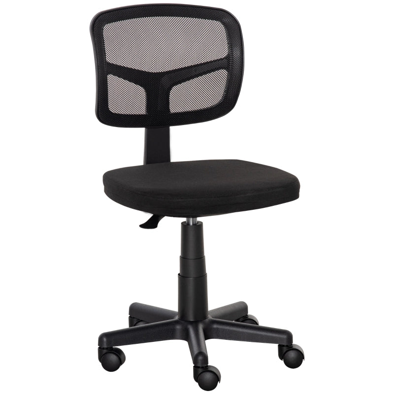Sedia da ufficio ergonomica girevole senza braccioli - con altezza regolabile - nera