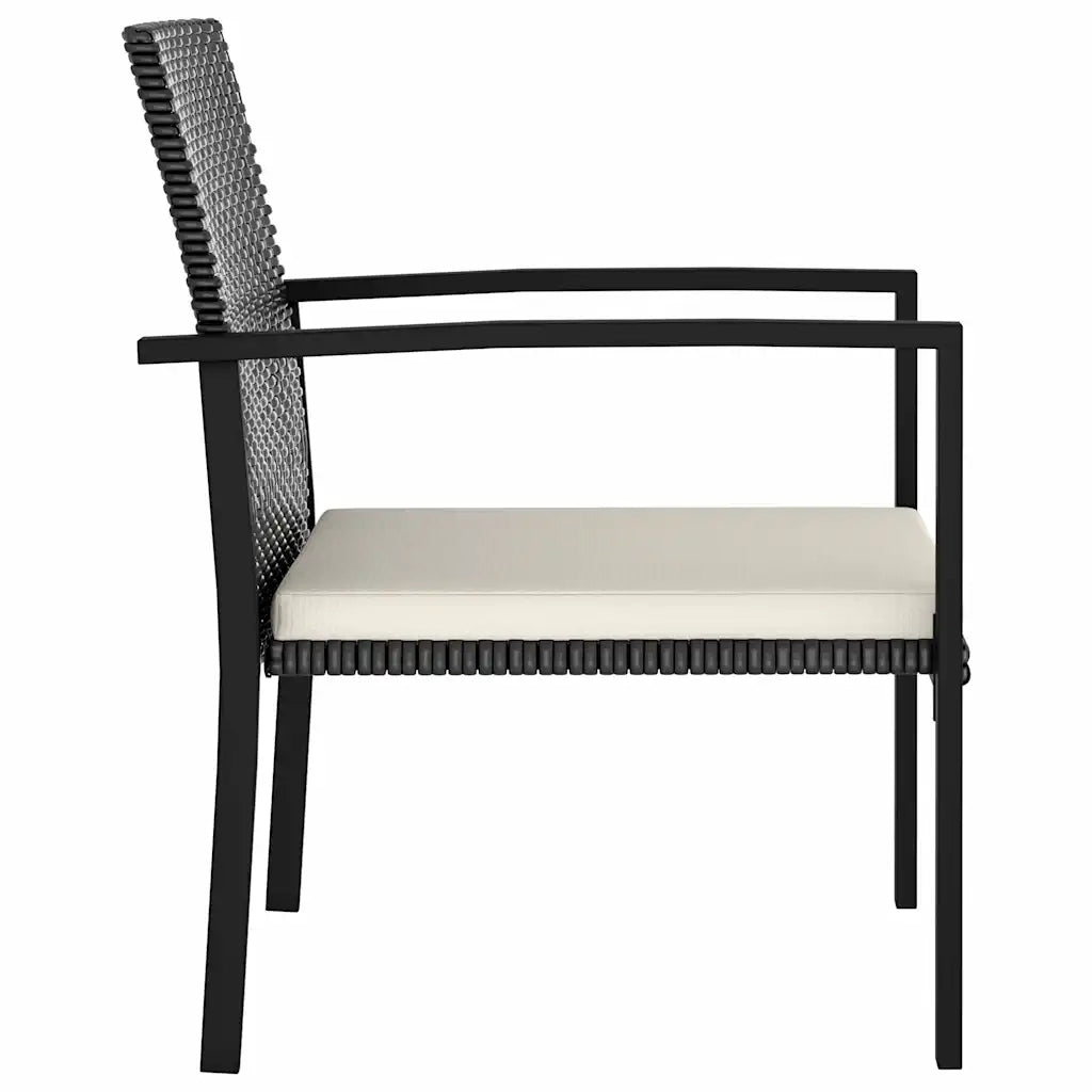 Set da Pranzo da Giardino 7 pz in Polyrattan Nero 3065709