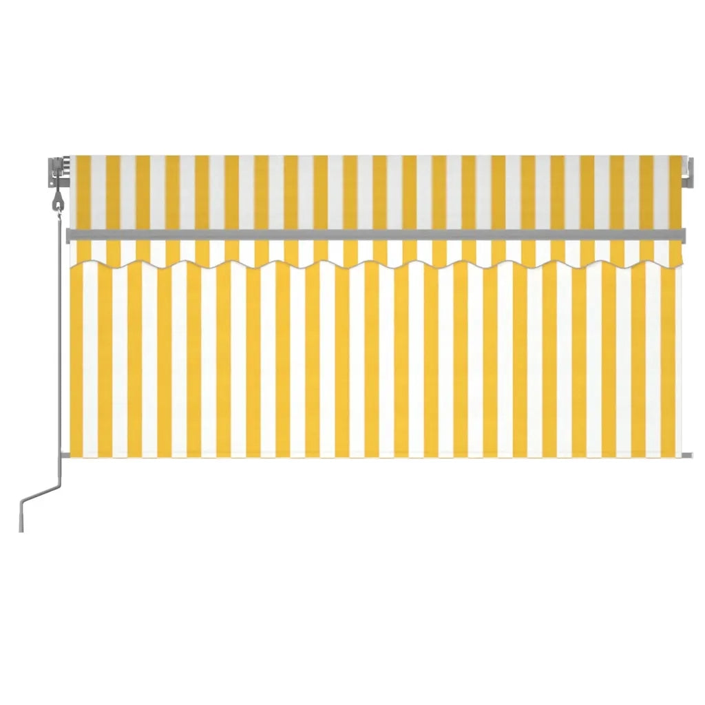 Tenda Automatica Sensore Vento e LED 3,5x2,5 m Gialla e Bianca 3069413