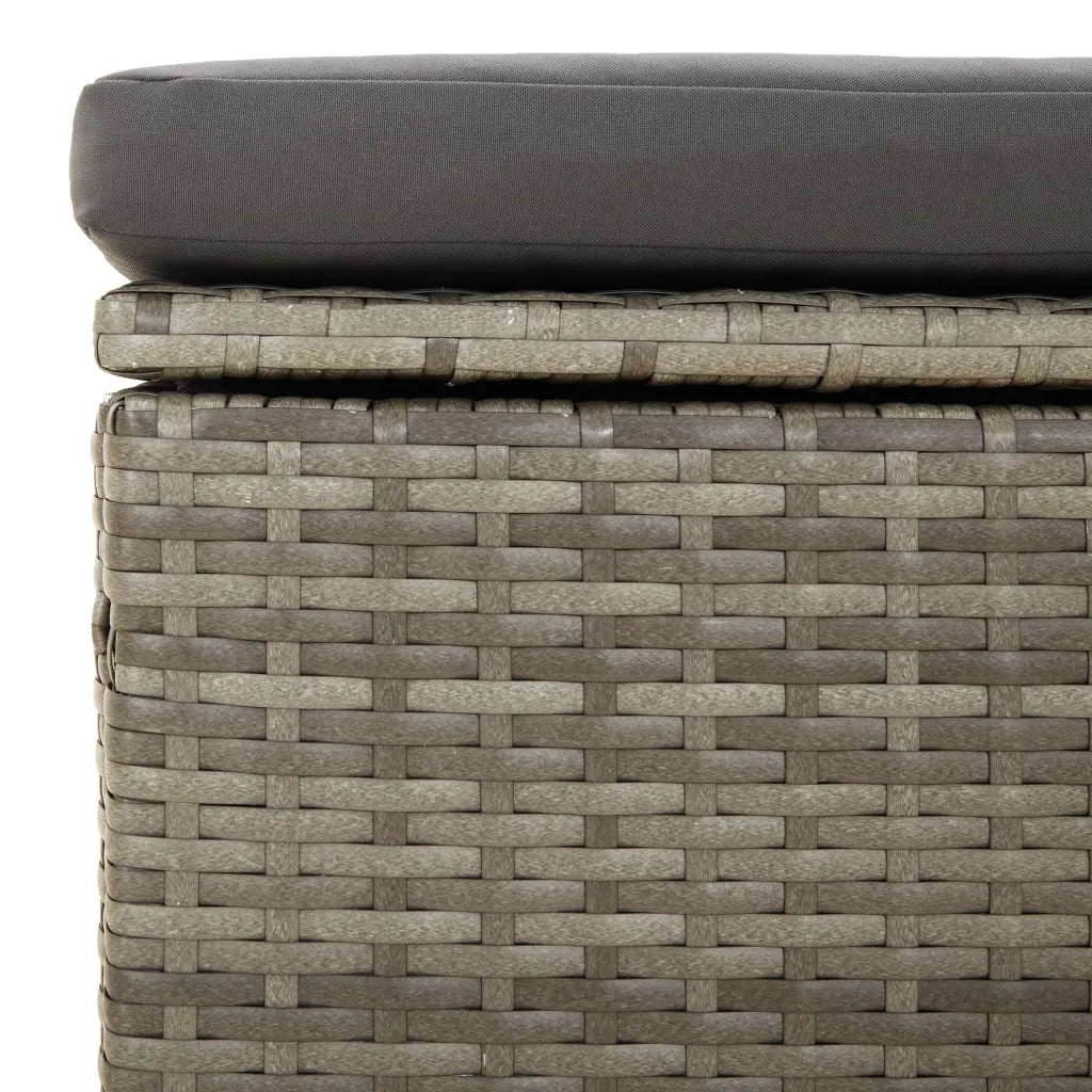 Set Divani da Giardino 3 pz con Cuscini in Polyrattan Grigio 318679