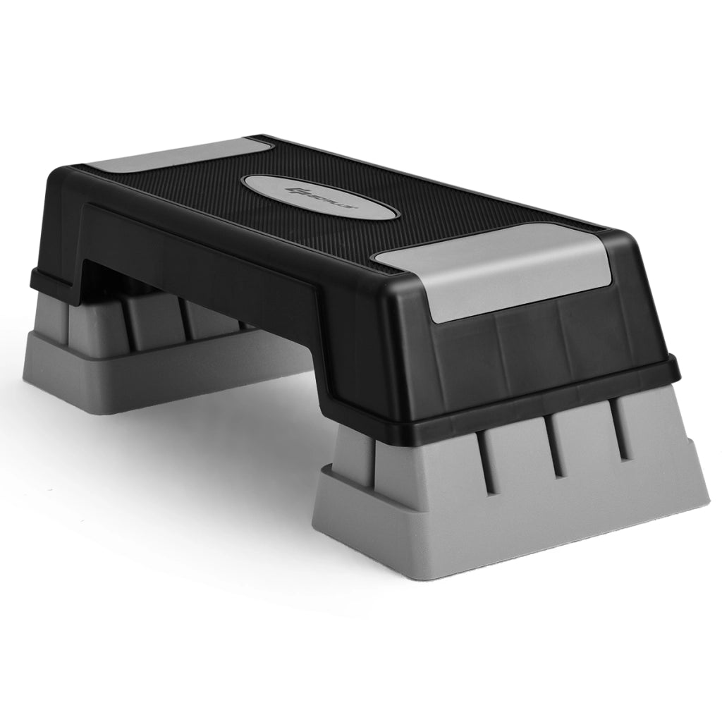 Step per aerobica con altezza regolabile e cuscinetti antiscivolo, Step fitness leggero per casa e palestra Grigio