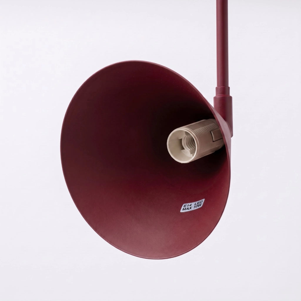 Applique NOX 1 bordeaux con interruttore