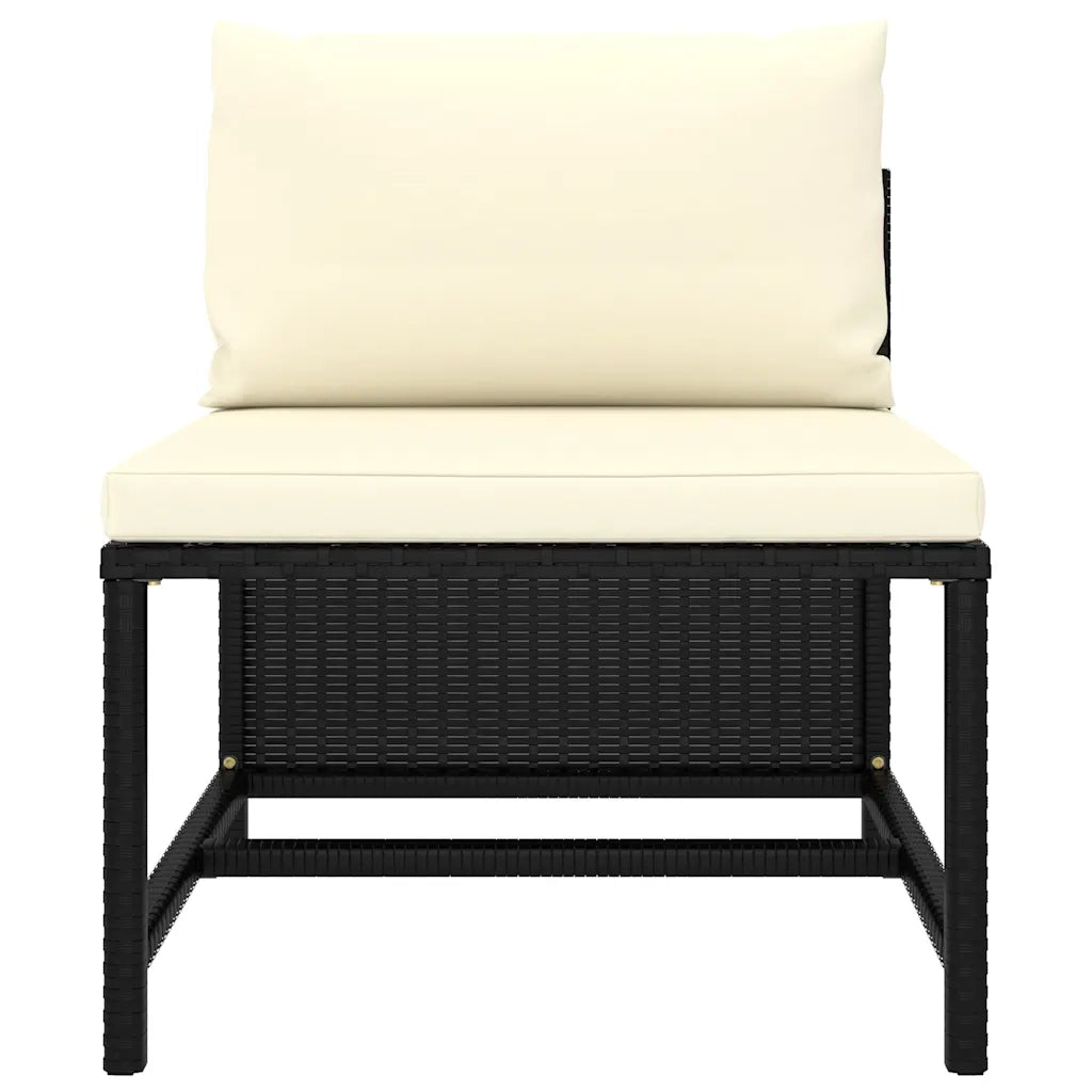 Set Divani da Giardino 7 pz con Cuscini in Polyrattan Nero 3059788