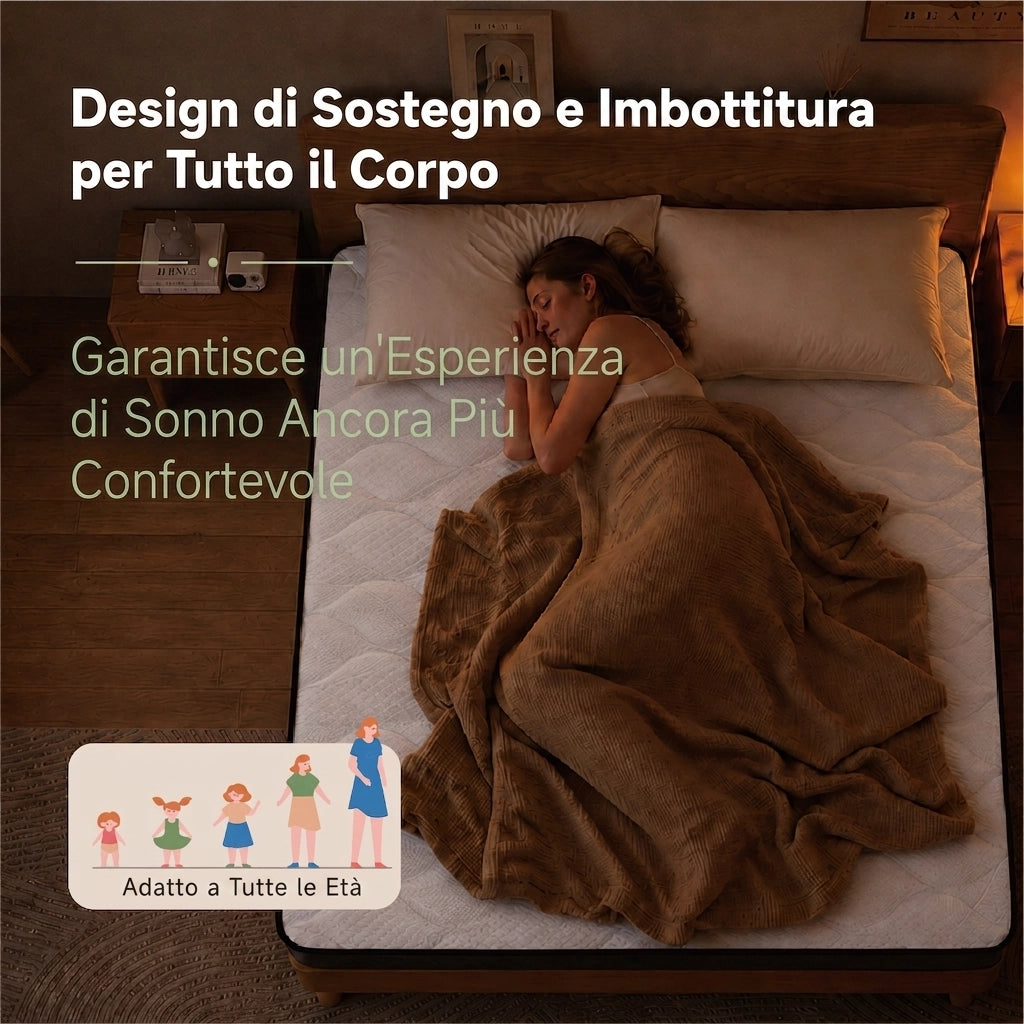 Materasso a molle insacchettate 140x200; rigidità H3; altezza 20 cm; con 7 zone in memory foam; bianco/grigio.