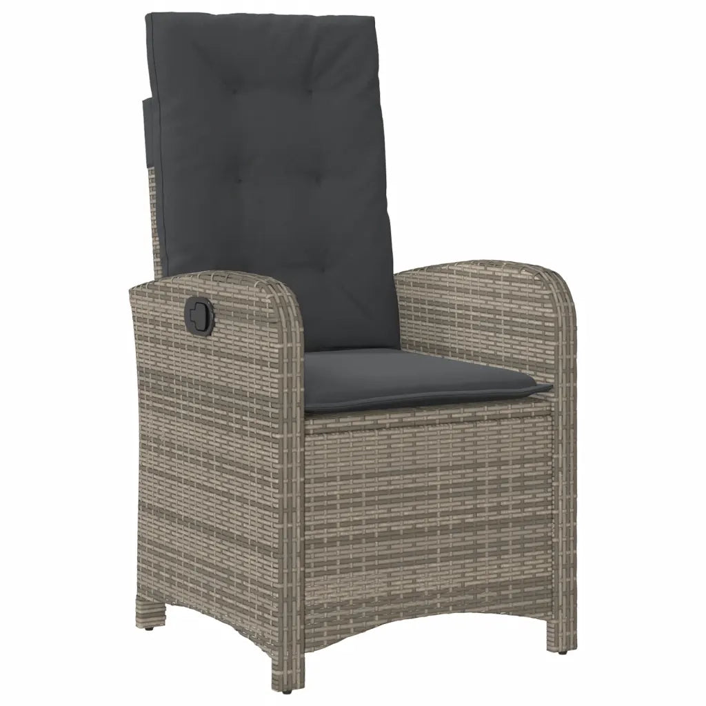 Set da Pranzo da Giardino 5 pz con Cuscini in Polyrattan Grigio 3212364