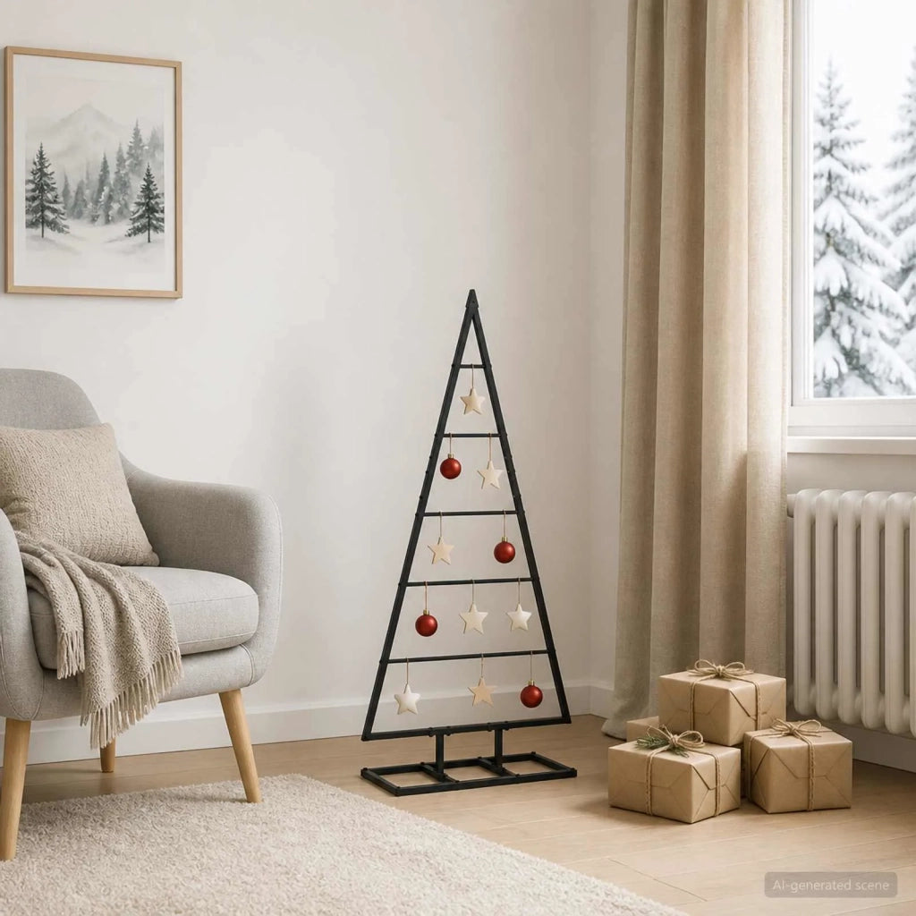Albero di Natale in metallo KUOPIO 90 cm Metallo Nero 42060076