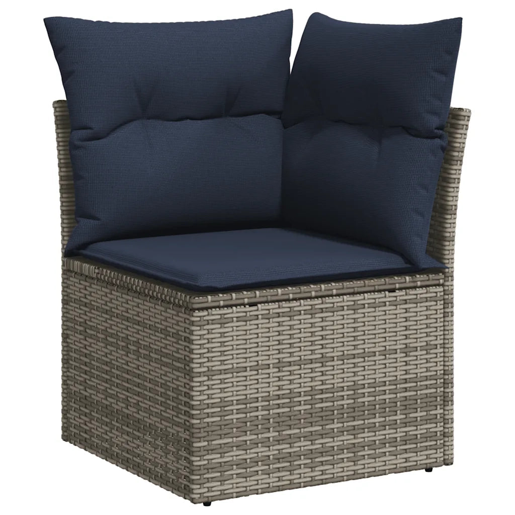 Set Divani da Giardino 13 pz con Cuscini Grigio in Polyrattan 3255872