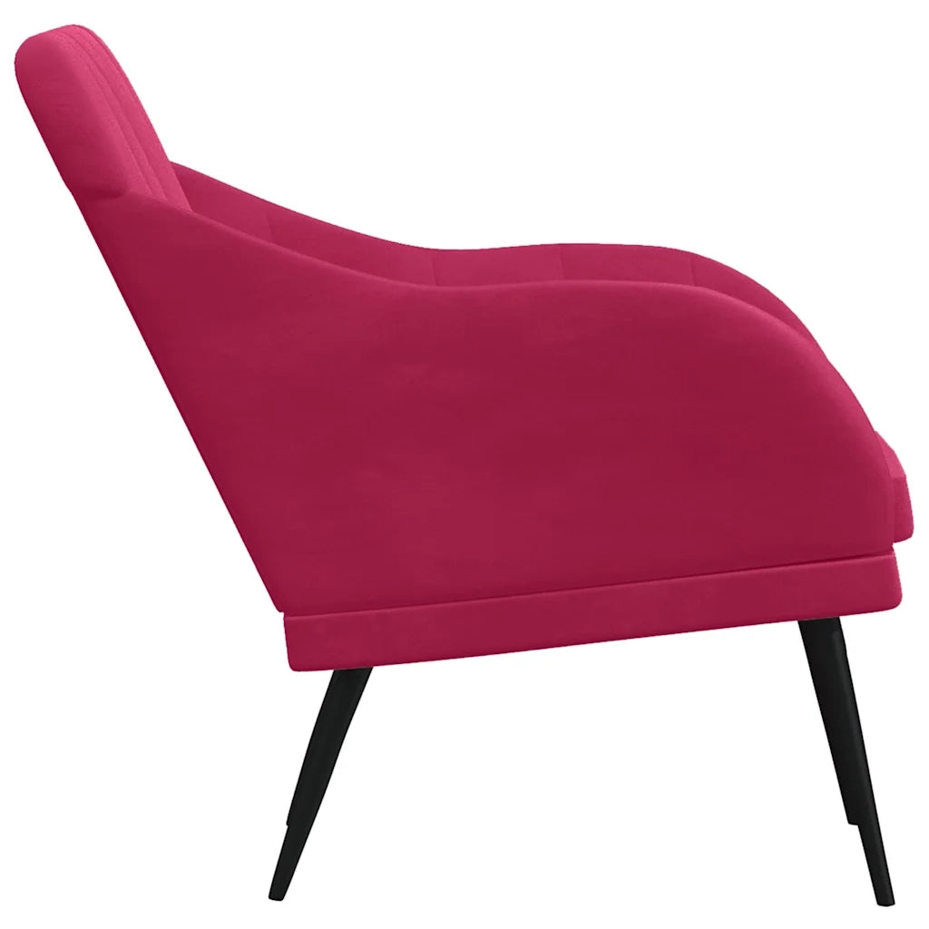 Poltrona Rosso Vino 63x76x80 cm Velluto 351458
