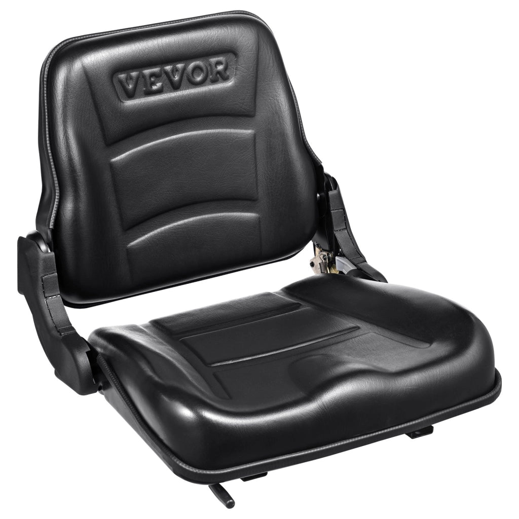 Sedile Regolabile ed Ergonomico per Trattore e Carrello Elevatore in PVC Nero TY-B17-1 con Microinterruttore Fessura 160-340mm
