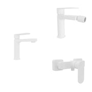 Set miscelatori lavabo 16cm bidet miscelatore esterno doccia bianco opaco | Margot