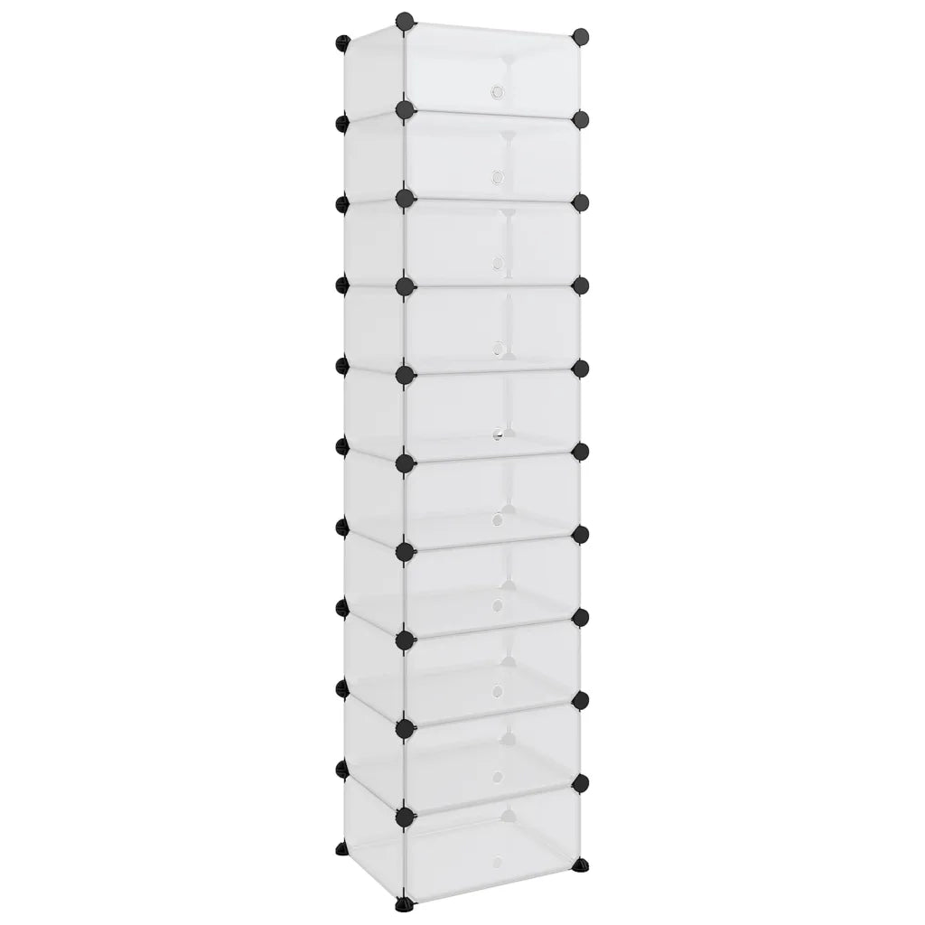 Scarpiera Trasparente-Scaffale per scarpe 44x32x174 cm in PP