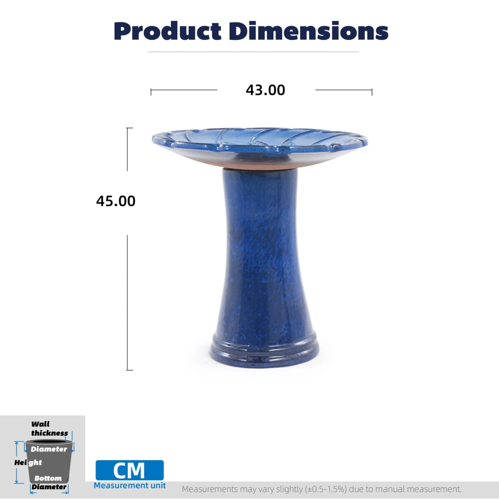 BAGNO PER UCCELLI Ø 43 cm H 45 cm Ceramica Blu