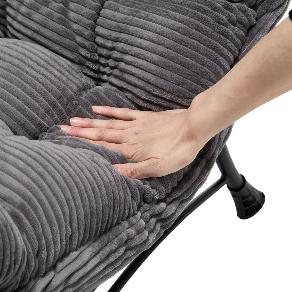 Poltrona Relax con Poggiapiedi e Braccioli ¨C Xylo ¨C Grigio, Tessuto Imbottito