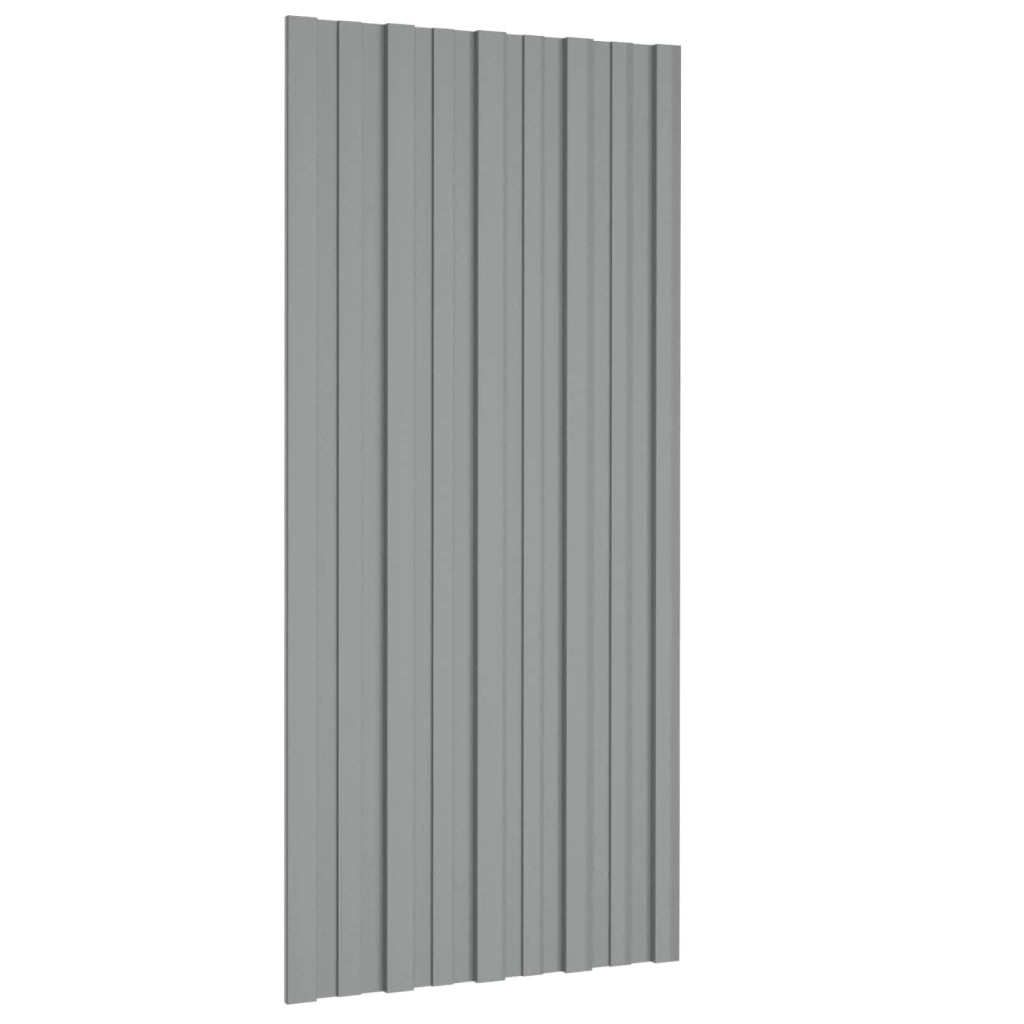 Pannello per tetto 12 pz Grigio 100 x 45 cm Acciaio zincato 42047123