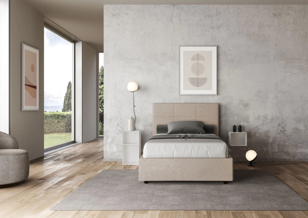 Letto 1 Piazza e Mezzo 120x190 cm Senza Rete Mika Sabbia