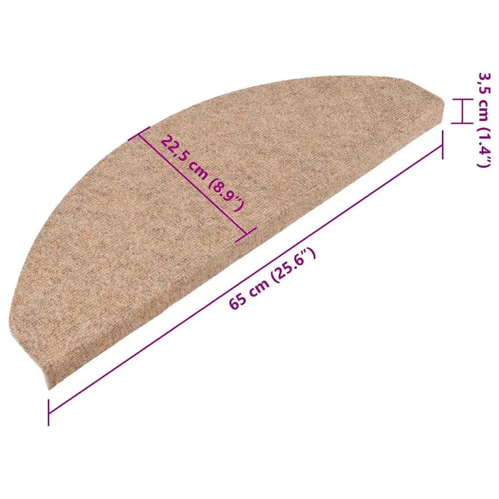 Tappetini Autoadesivi per Scale 10 pz | Gradini per Scale Beige 65x22,5x3,5 cm