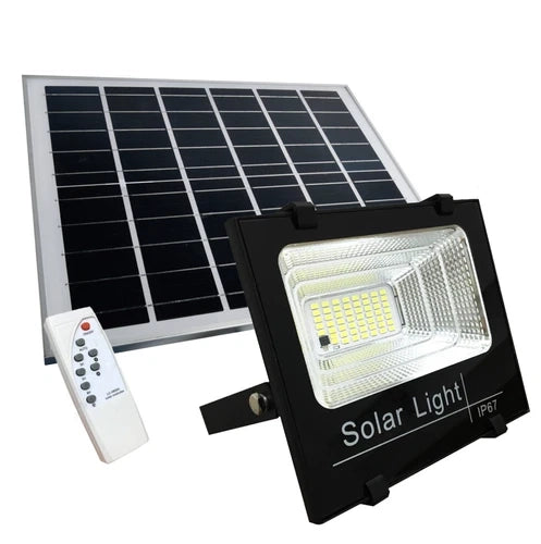 4 X FARO LED 100 Watt SMD Luce Bianca Con PANNELLO SOLARE E SENSORE telecomando