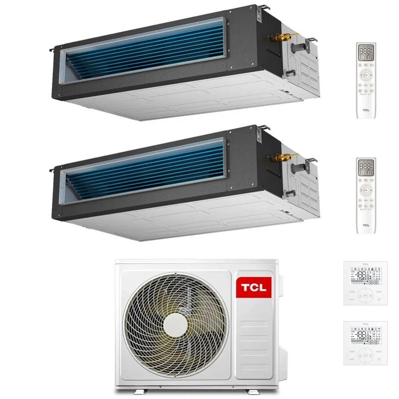Condizionatore Canalizzabile TCL Dual Split 12+12 con MT1821 R-32 Wi-Fi Optional con Comandi Inclusi