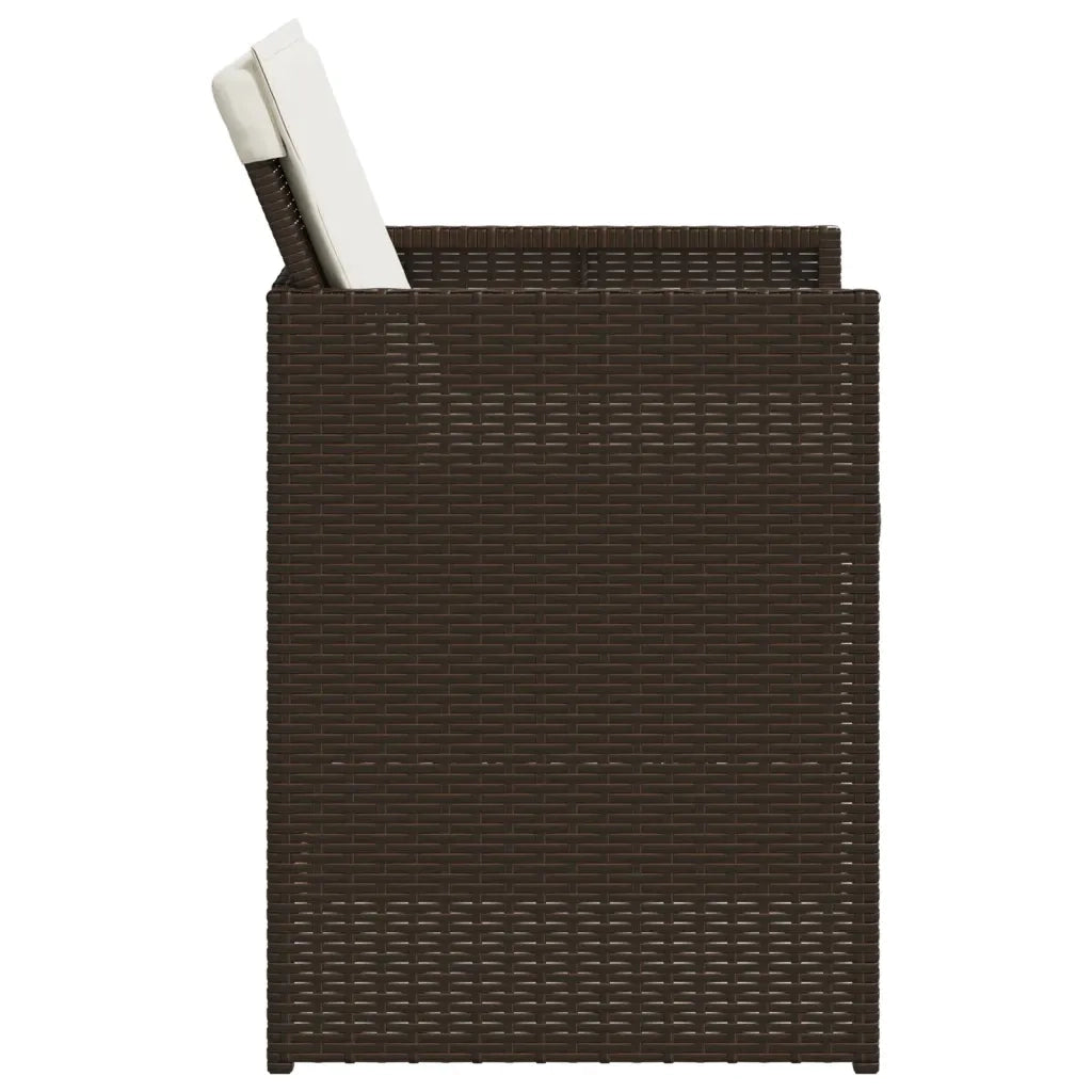Sedie da Giardino con Cuscini 4 pz Marroni in Polyrattan 4007438