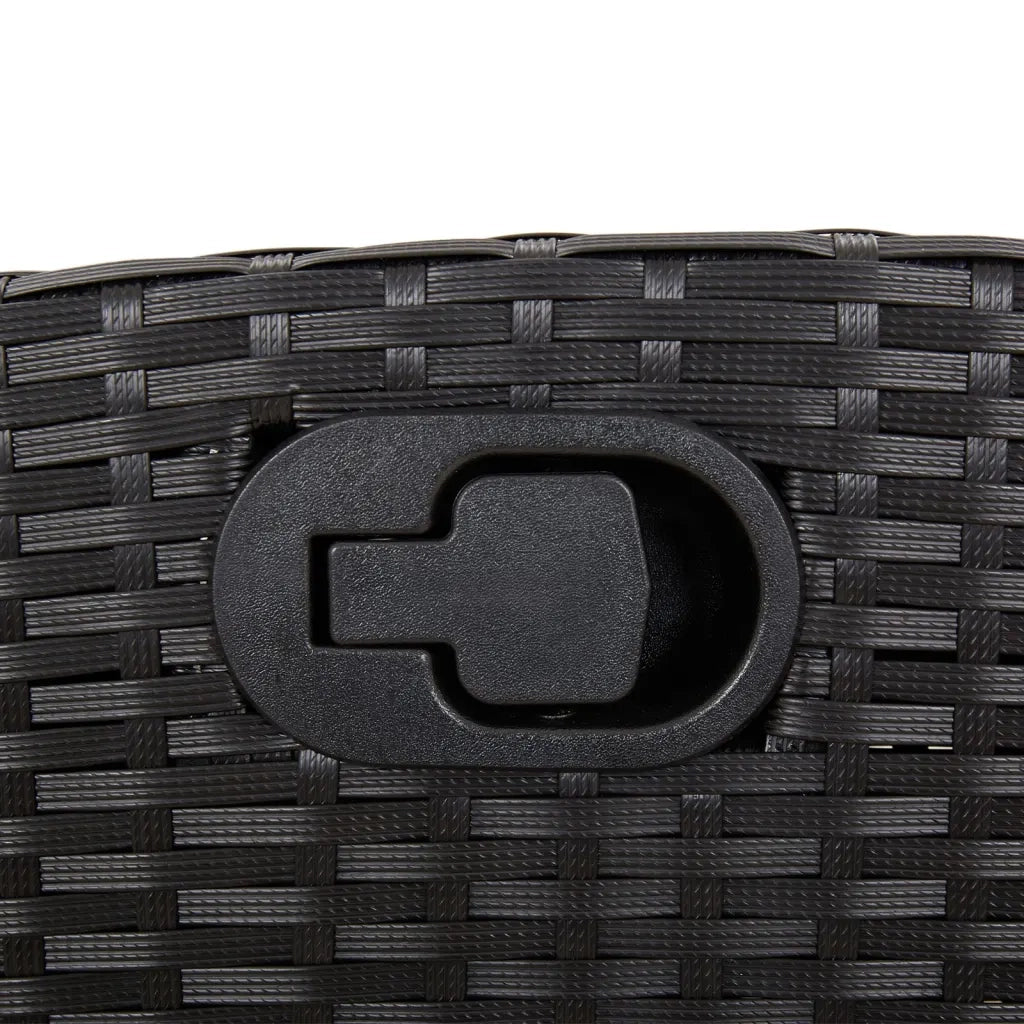 Set da Pranzo da Giardino 7 pz Nero con Cuscini in Polyrattan 3212738