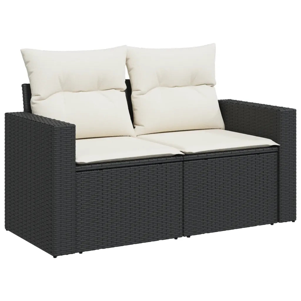 Set Divani da Giardino 12 pz con Cuscini Nero in Polyrattan 3256749