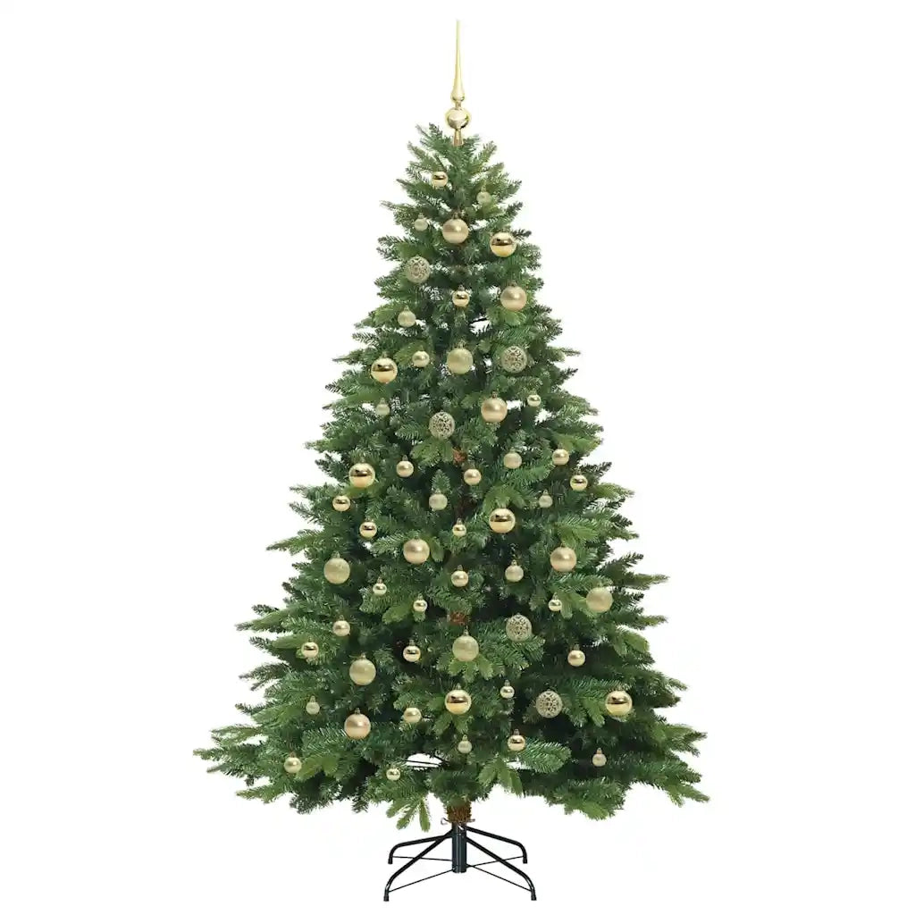 Albero di Natale artificiale con 300 LED Verde 210 cm PE e PVC