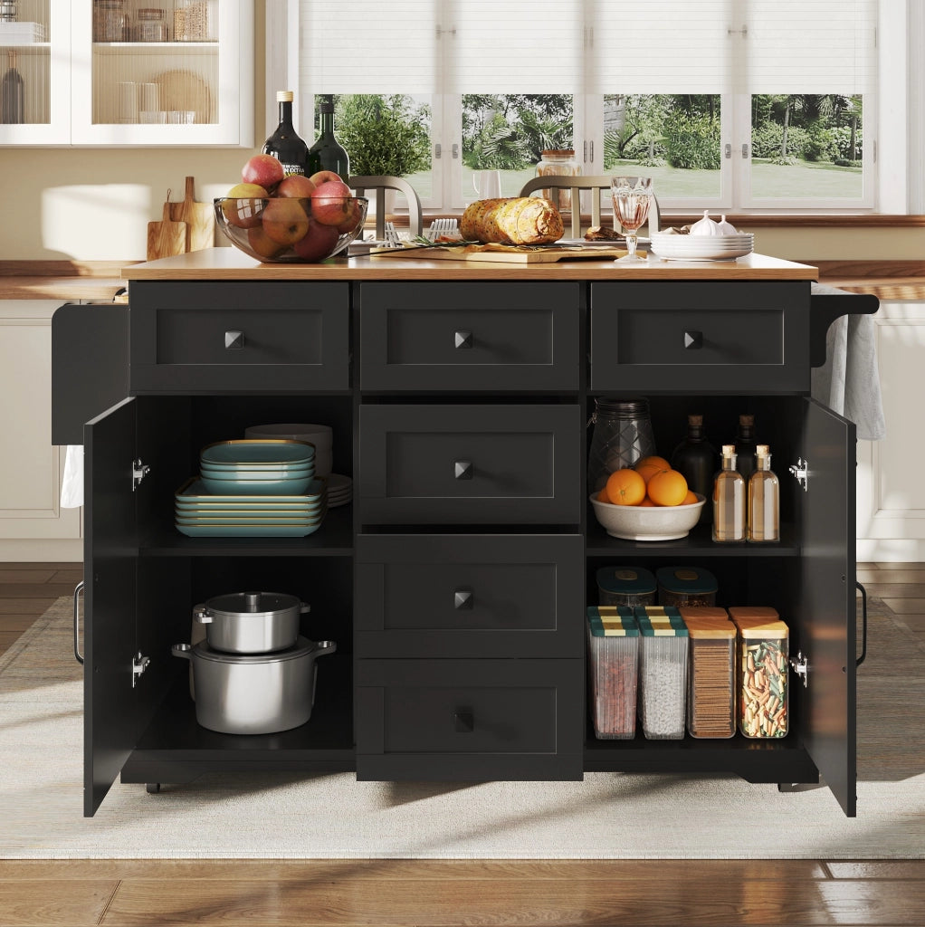 CARRELLO SERVIZIO PIEGHEVOLE 147x70x93 cm Nero MDF e Metallo