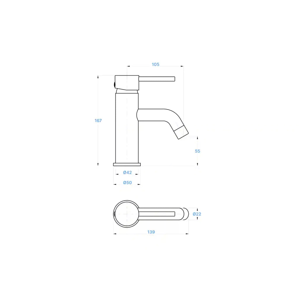 Set miscelatore lavabo e bidet senza scarico in ottone cromato | Ava