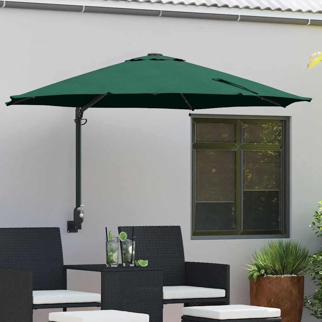 Ombrello da giardino Verde e Nero 248 x 248 x 148 cm