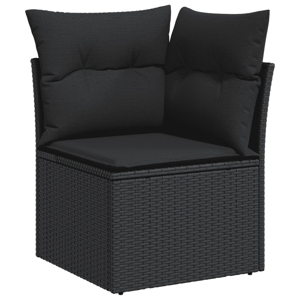 Set Divani da Giardino con Cuscini 7pz Nero Polyrattan 3263181