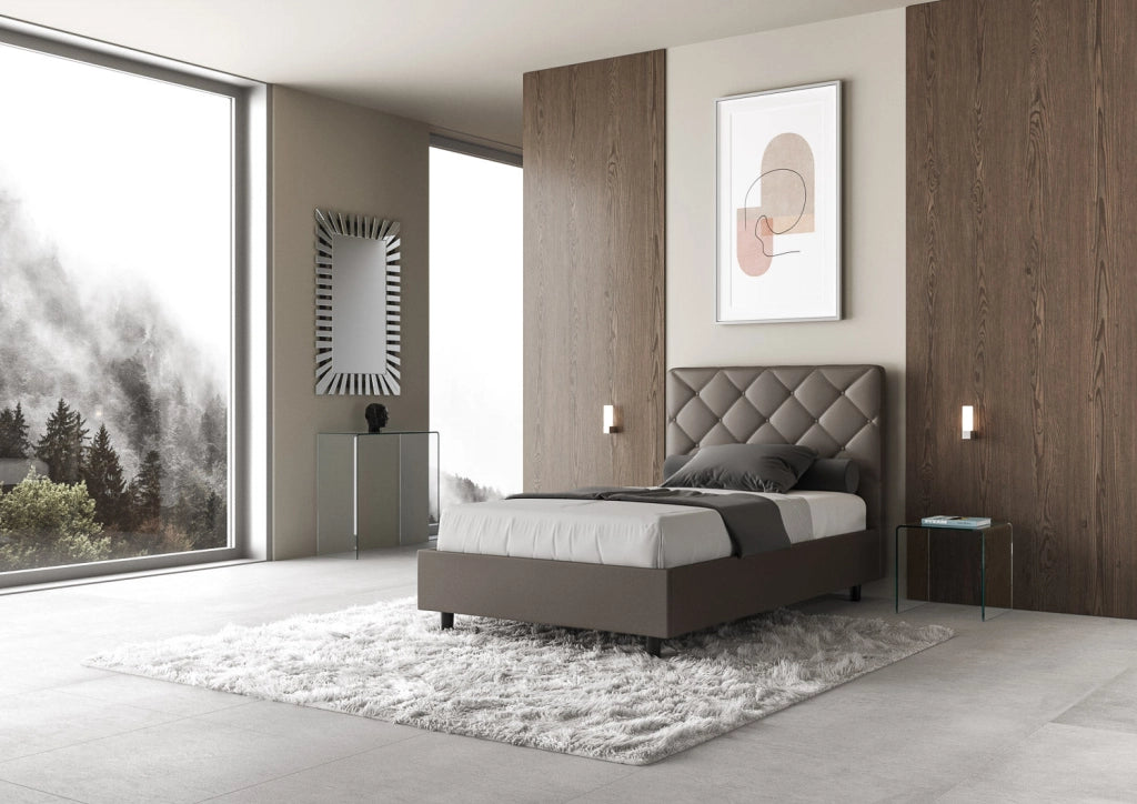 Letto Matrimoniale Large 170x190 cm Senza Rete Priya Cappuccino
