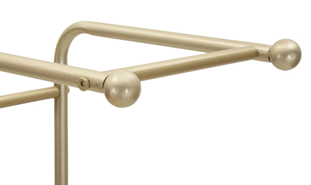 Porta Asciugamani da Terra Root 40x30x122 cm in Metallo e Marmo Artificiale Oro e Bianco