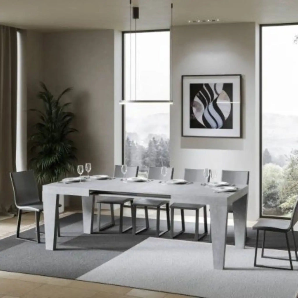 Tavolo allungabile 140/244x90 cm Spimbo colore cemento