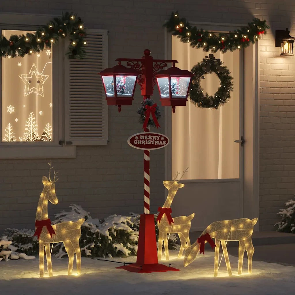 Lampada Stradale di Natale con 2 Lanterns con 18 LED Rosso