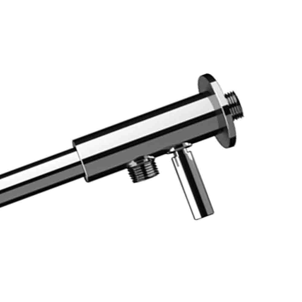 Braccio doccia minimal in ottone cromato 30 cm con deviatore