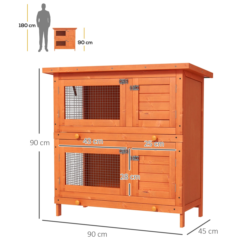 Gabbia per conigli a doppio livello ¨C Minimal ¨C 90x45x90 cm