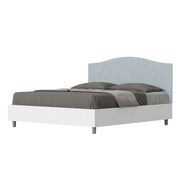 Letto Matrimoniale 160x200 cm con Rete e Contenitore Grace Azzurro