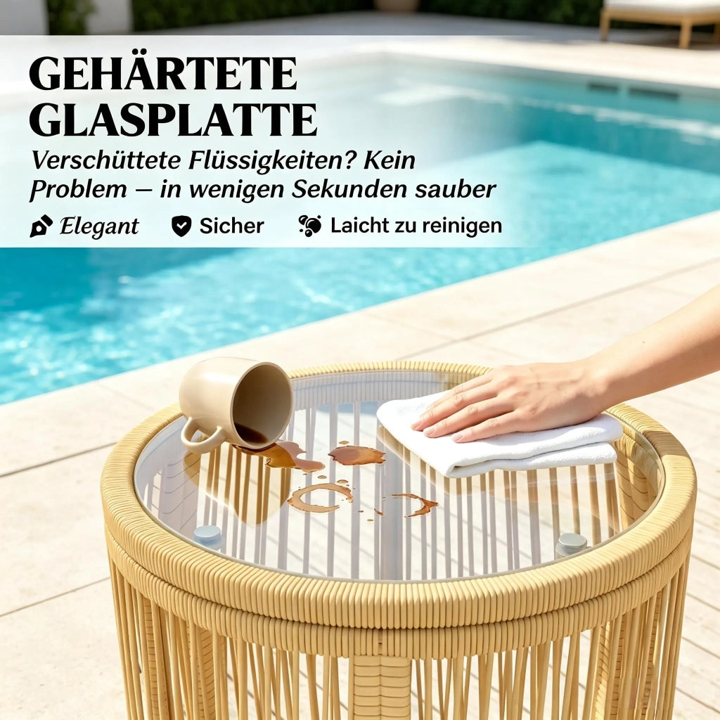 Set da giardino moderno, 2 sedie e 1 tavolo