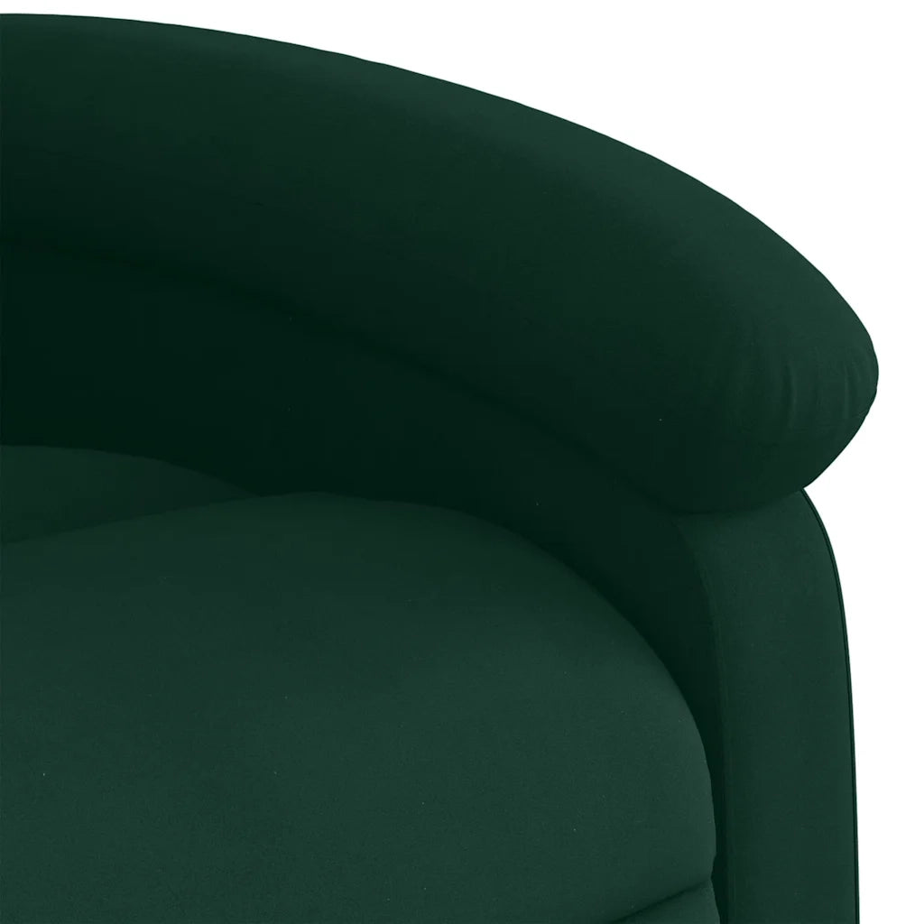 Poltrona Reclinabile Verde Scuro in Velluto 371799